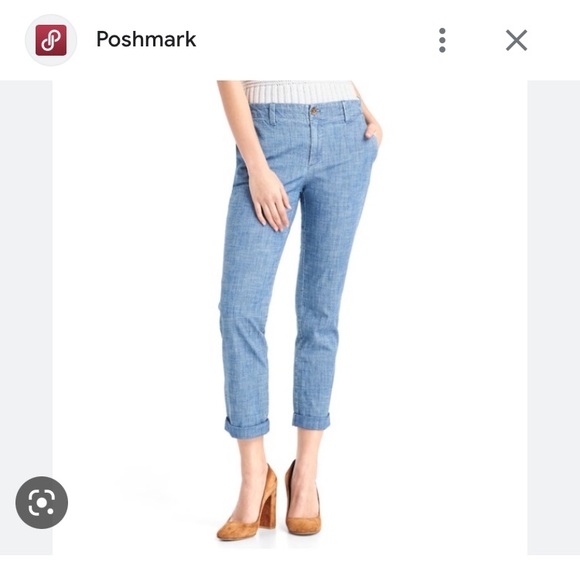 Gap Chambray Girlfriend Khaki - Picture 1 of 8